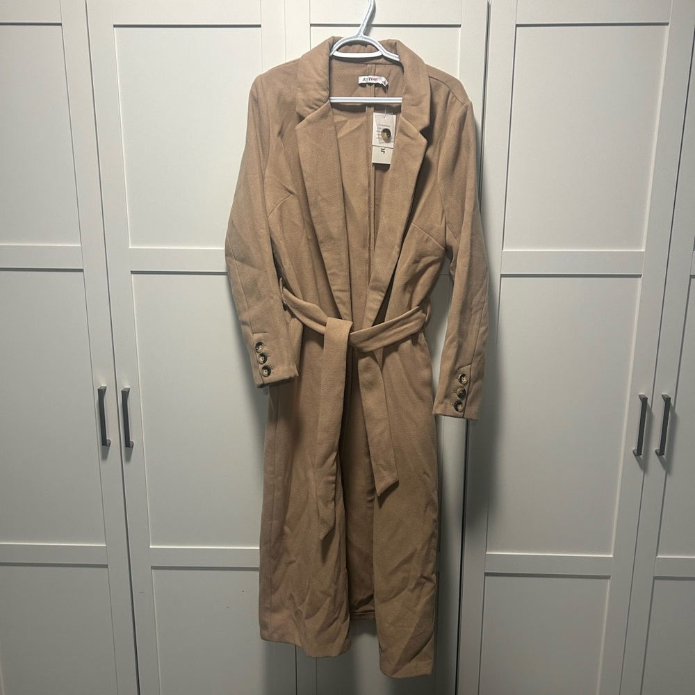 JustFab Camel Trench Coat